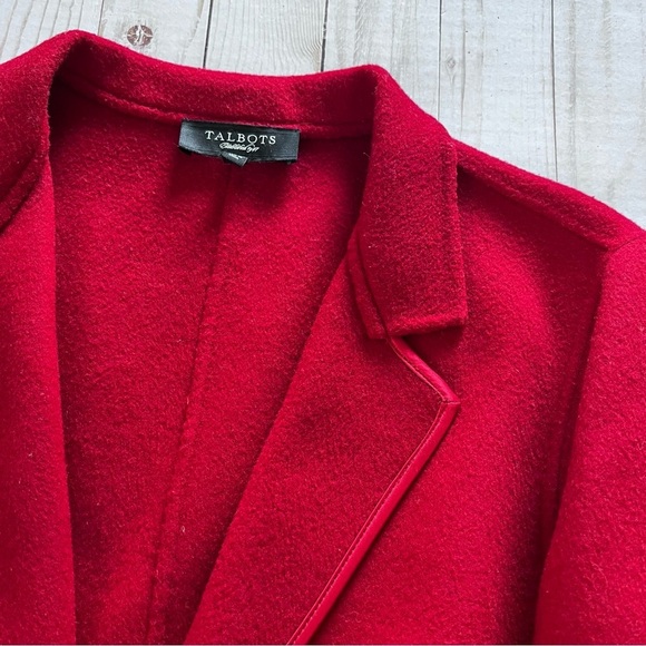 Talbots Red Wool Single Button Satin Lined Blazer size 16 - Picture 10 of 13
